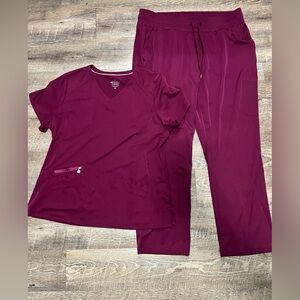 Beyond Scrubs Maroon Scrub Set